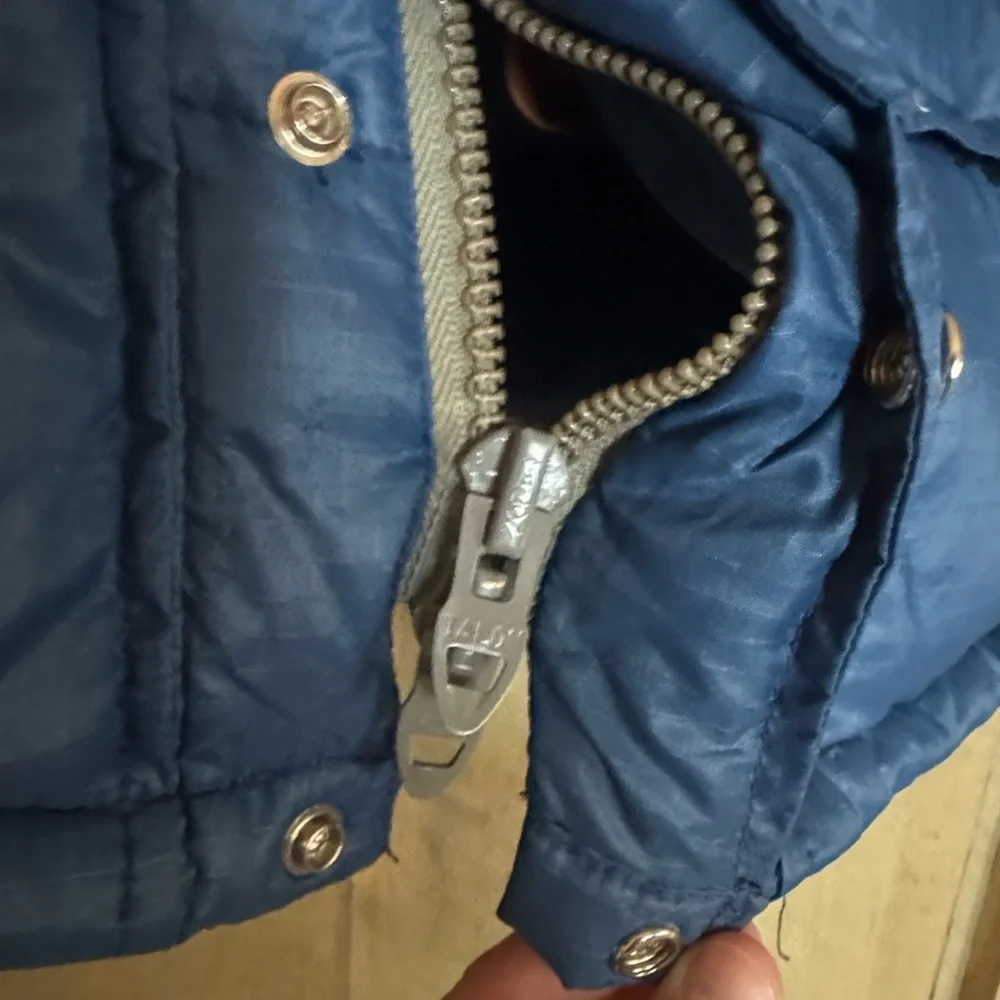 Vintage The North Face brown label down fill blue puffer jacket RARE SIZE XXS